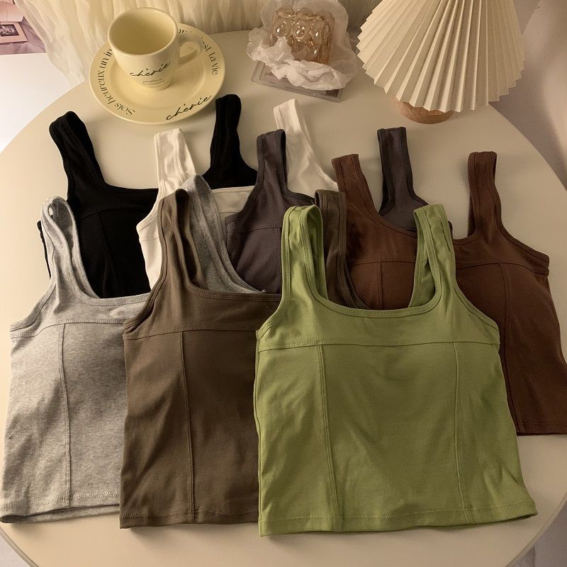 Summer Zara - Kadın Tank Top yerleşik sutyen kırpılmış