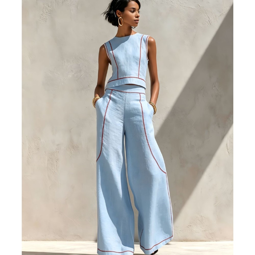 Summer Zara - Moda Çizgili Renk Eşleşen kadın Yelek