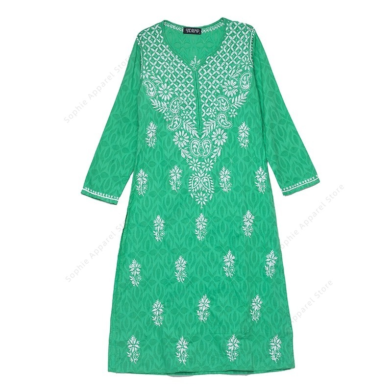 Summer Clothing Pakistan - Kadın İşlemeli Kurti Hint/Pakistan Tunik Üst