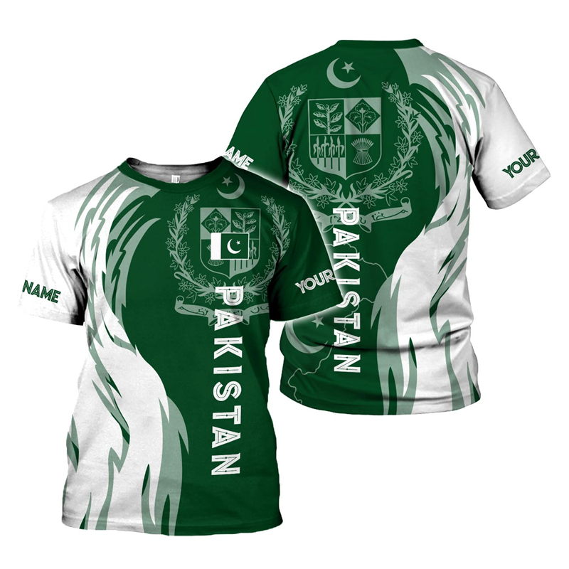 Pakistan bayrağı 3D baskı erke - Summer Clothing Pakistan incelemesi ve fiyatı