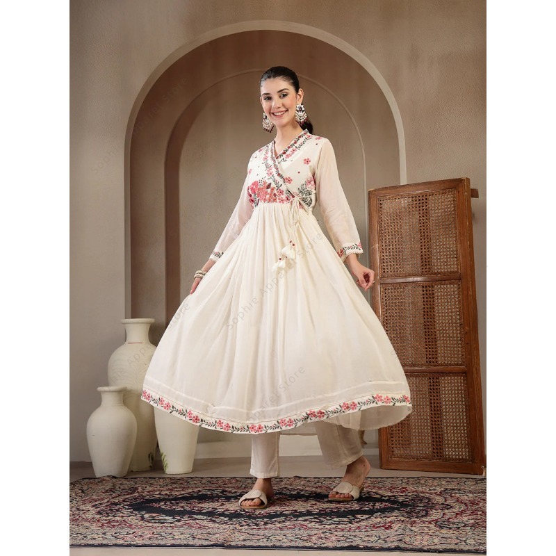 Beyaz Pamuklu Anarkali Kurti T - Summer Clothing Pakistan incelemesi ve fiyatı