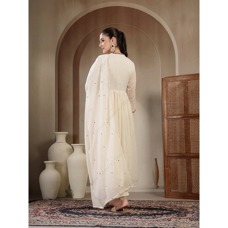 Beyaz Pamuklu Anarkali Kurti T - Summer Clothing Pakistan incelemesi ve fiyatı