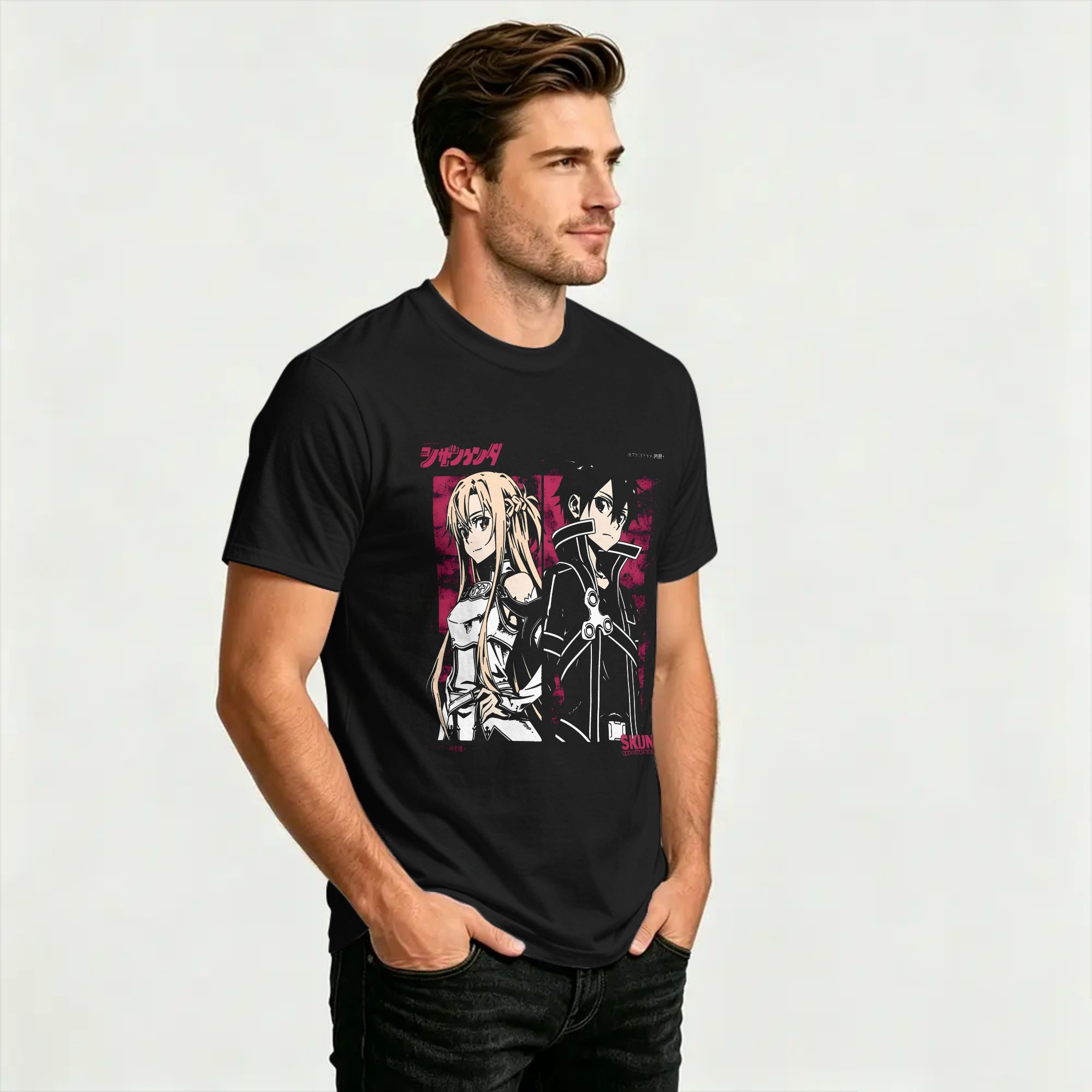 kirito ve asuna Pamuklu Tişört - Summer Clothing Wholesale incelemesi ve fiyatı